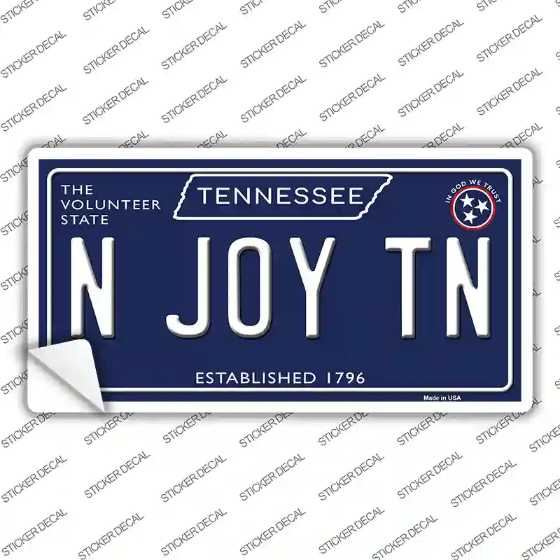 N Joy TN Tennessee Blue Novelty Sticker Decal