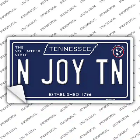N Joy TN Tennessee Blue Novelty Sticker Decal