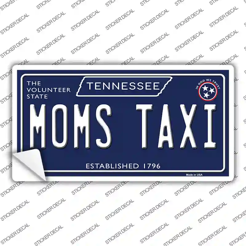 Moms Taxi Tennessee Blue Novelty Sticker Decal