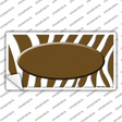 Brown White Zebra Center Oval Novelty Sticker Decal
