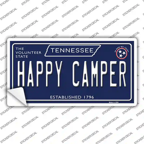 Happy Camper Tennessee Blue Novelty Sticker Decal