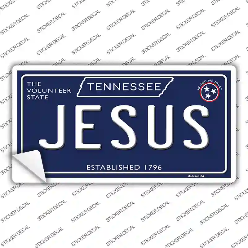 Jesus Tennessee Blue Novelty Sticker Decal