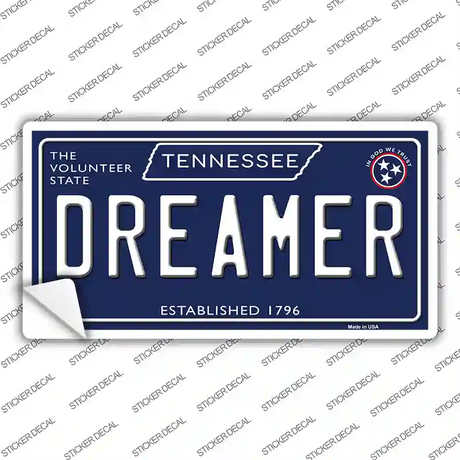 Dreamer Tennessee Blue Novelty Sticker Decal