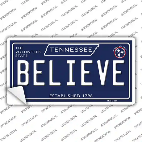 Believe Tennessee Blue Novelty Sticker Decal