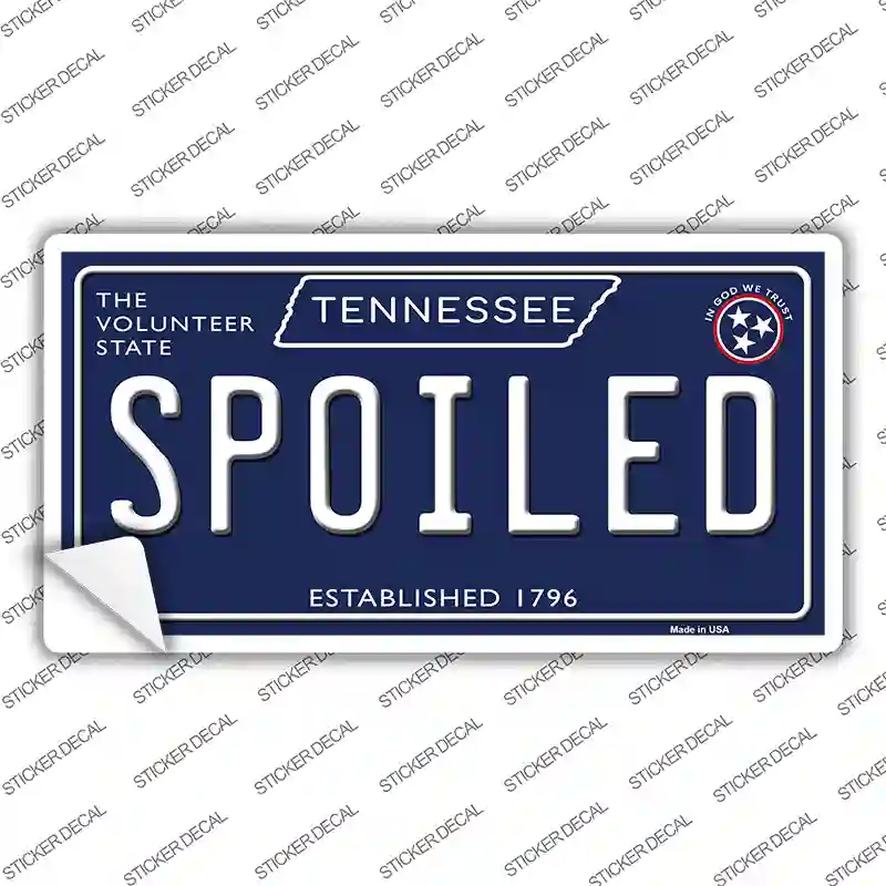Spoiled Tennessee Blue Novelty Sticker Decal