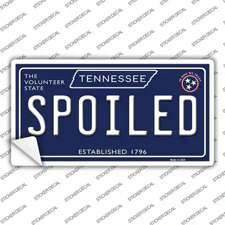 Spoiled Tennessee Blue Novelty Sticker Decal