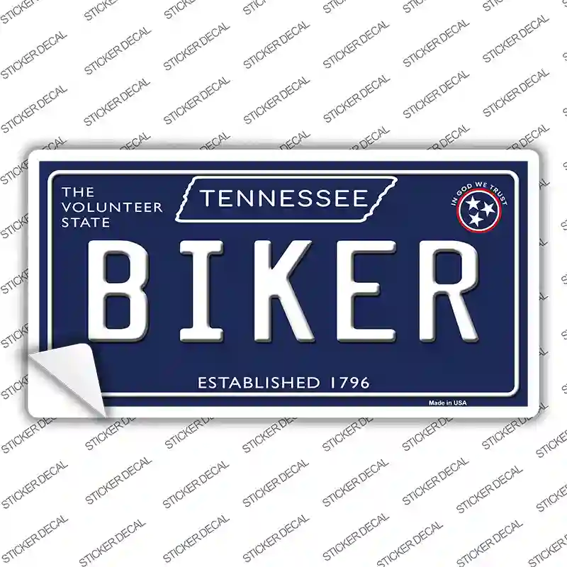 Biker Tennessee Blue Novelty Sticker Decal