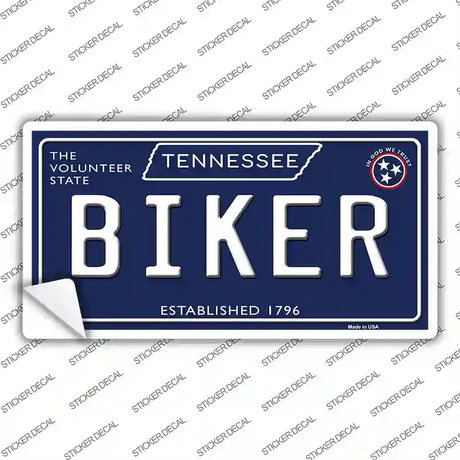 Biker Tennessee Blue Novelty Sticker Decal