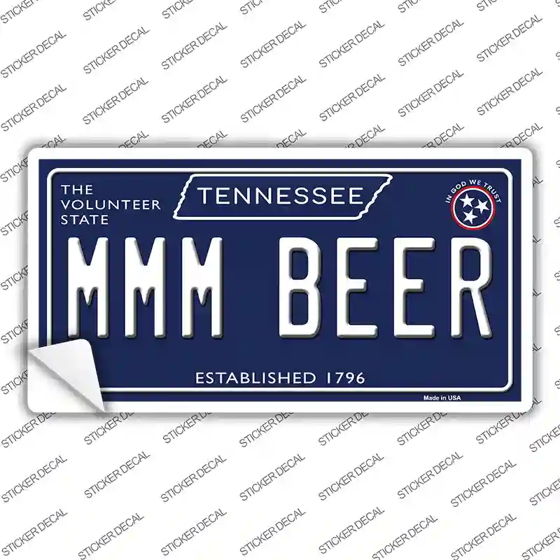 Mmm Beer Tennessee Blue Novelty Sticker Decal