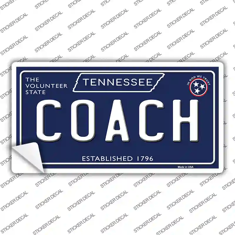 Coach Tennessee Blue Novelty Sticker Decal