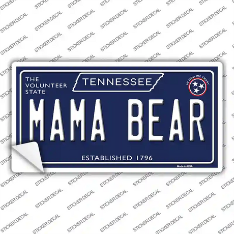Mama Bear Tennessee Blue Novelty Sticker Decal