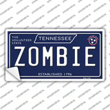 Zombie Tennessee Blue Novelty Sticker Decal