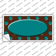 Teal Brown Polka Dot Center Oval Novelty Sticker Decal