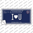 I Heart U Tennessee Blue Novelty Sticker Decal