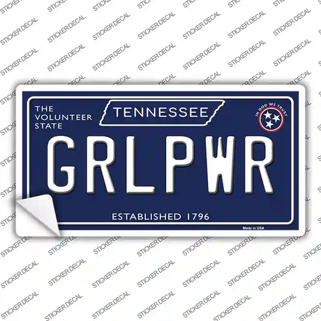 Grlpwr Tennessee Blue Novelty Sticker Decal