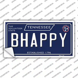 B Happy Tennessee Blue Novelty Sticker Decal