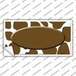 Brown White Giraffe Center Oval Novelty Sticker Decal