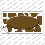 Brown White Giraffe Center Oval Novelty Sticker Decal