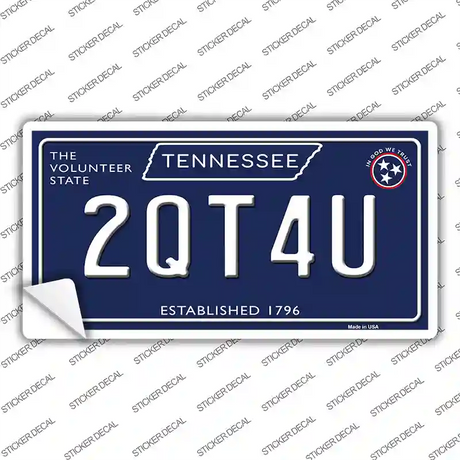 2QT4U Tennessee Blue Novelty Sticker Decal