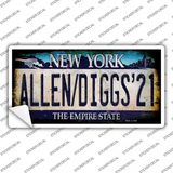 Allen Diggs 21 NY Blue Novelty Sticker Decal