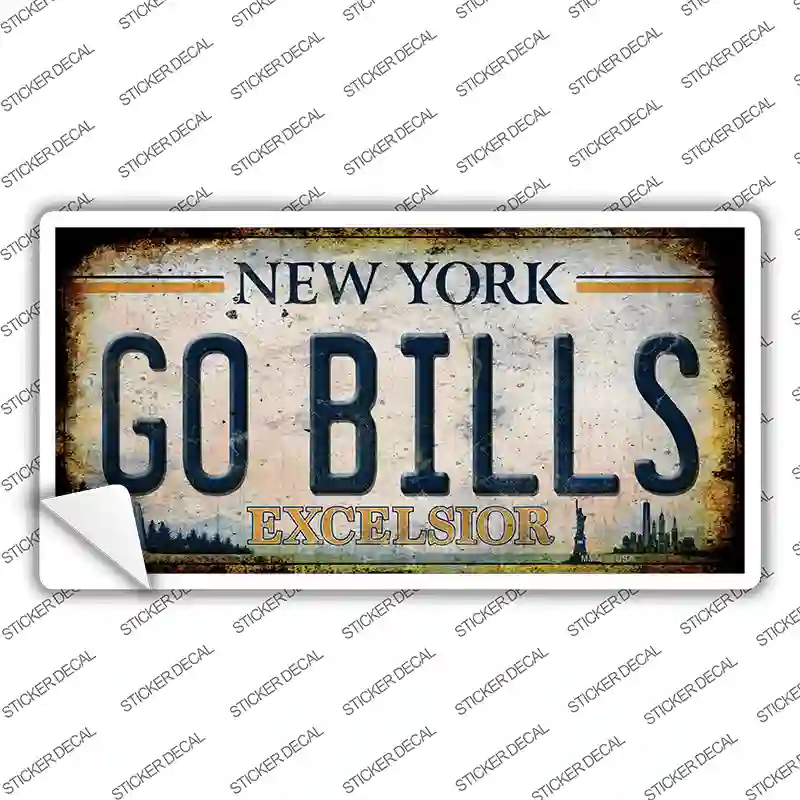 Go Bills New York White Novelty Sticker Decal
