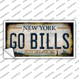 Go Bills New York White Novelty Sticker Decal