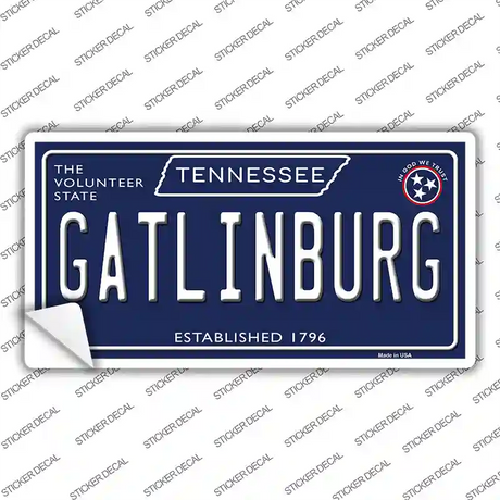 Gatlinburg Tennessee Blue Novelty Sticker Decal