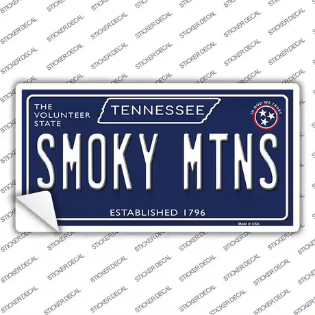 Smoky Mtns Tennessee Blue Novelty Sticker Decal