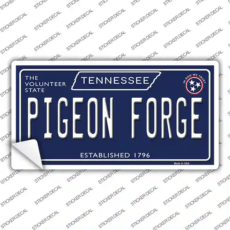Pigeon Forge Tennessee Blue Novelty Sticker Decal