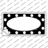 White Black Polka Dot Center Oval Novelty Sticker Decal