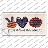 Peace Love America Novelty Sticker Decal