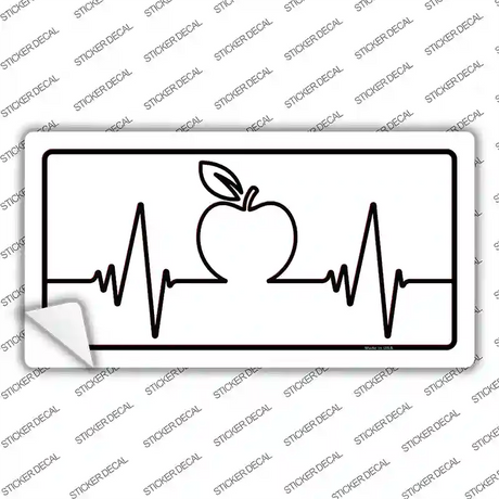 Apple Heart Beat Novelty Sticker Decal