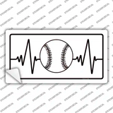 Baseball Heart Beat Novelty Sticker Decal