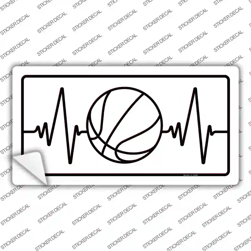 Basketball Heart Beat Novelty Sticker Decal