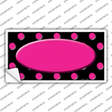 Pink Black Polka Dot Pink Center Oval Black Novelty Sticker Decal