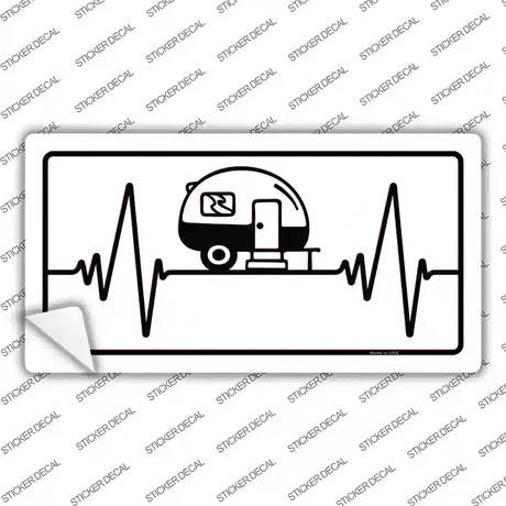 Camping Heart Beat Novelty Sticker Decal