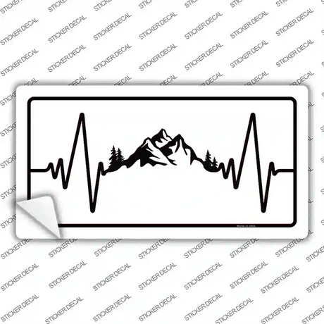 Mountains Heart Beat Novelty Sticker Decal