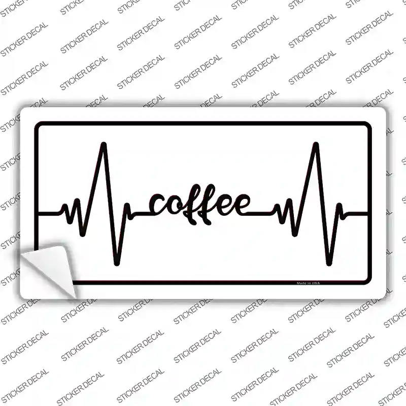 Coffee Heart Beat Novelty Sticker Decal