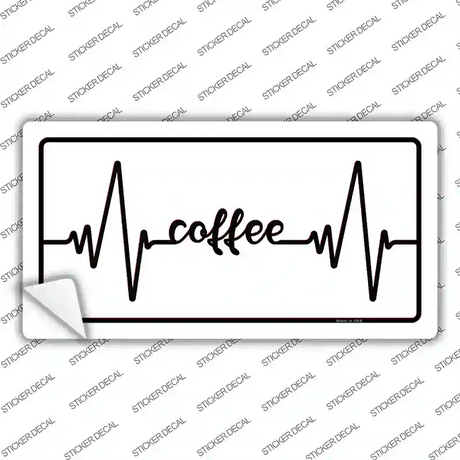 Coffee Heart Beat Novelty Sticker Decal