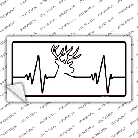 Deer Heart Beat Novelty Sticker Decal