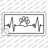 Paw Print Heart Beat Novelty Sticker Decal