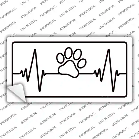 Paw Print Heart Beat Novelty Sticker Decal