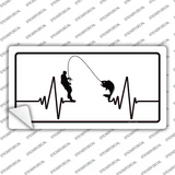 Fishing Heart Beat Novelty Sticker Decal