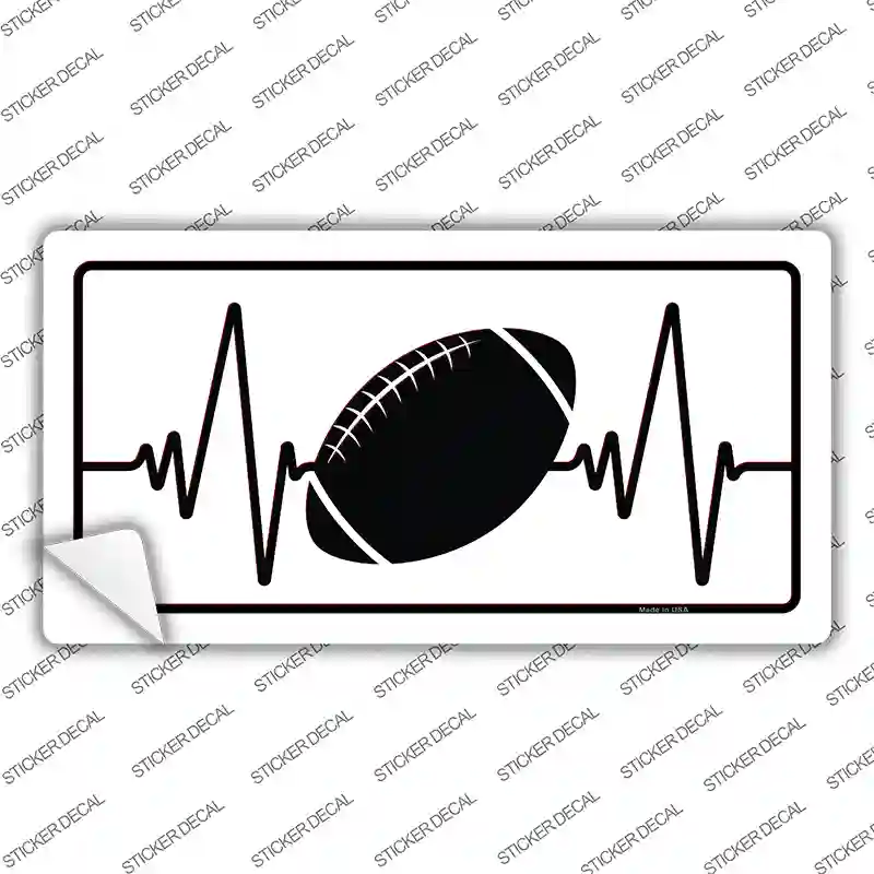 Football Heart Beat Novelty Sticker Decal