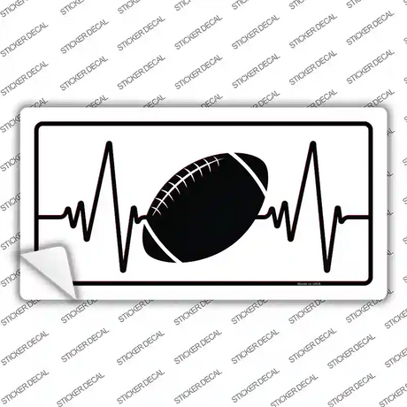 Football Heart Beat Novelty Sticker Decal