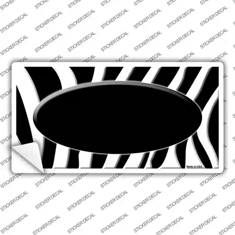 Black White Zebra Center Oval Novelty Sticker Decal