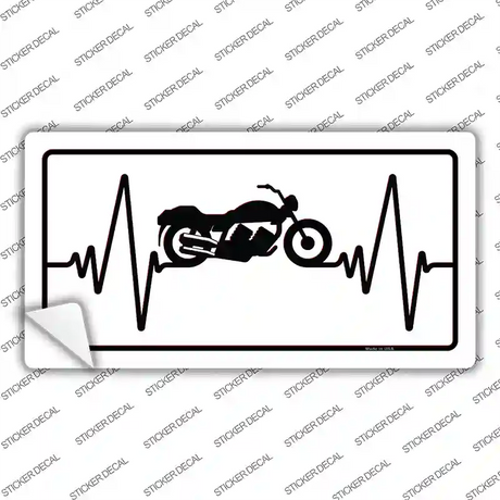 Motorcycle Heart Beat Novelty Sticker Decal