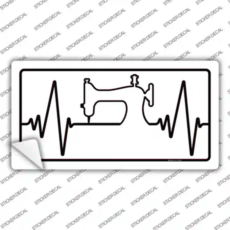Sewing Heart Beat Novelty Sticker Decal