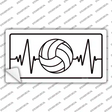 Volleyball Heart Beat Novelty Sticker Decal