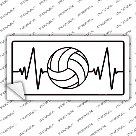 Volleyball Heart Beat Novelty Sticker Decal